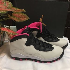 Girls Air Jordan Retro 10 (GS) Vivid Pink Leather